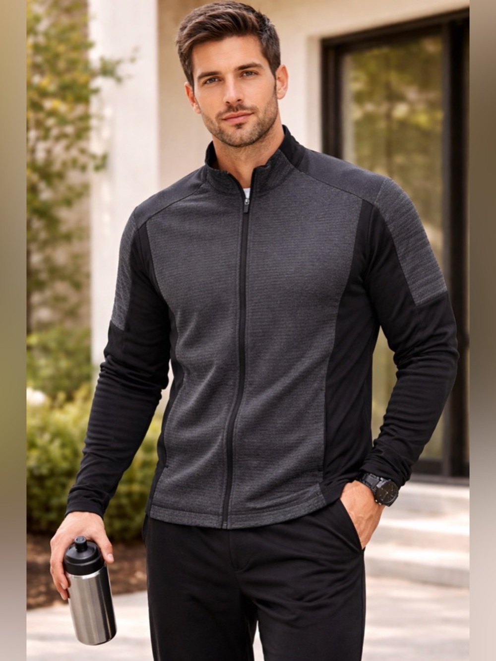 Hogan Men's Charcoal and Black Shirt Jacket